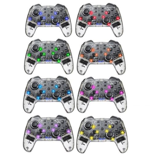 For Switch Pro Wireless Bluetooth Gamepad With LED Light Wake Up Function(Transparent) by bashfashion