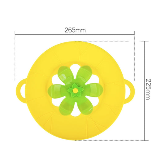 Silicone Flower Spill-proof Pot Lid Rotatable Pot Lid Kitchen Gadget, Size: 23cm Small Yellow by bashfashion