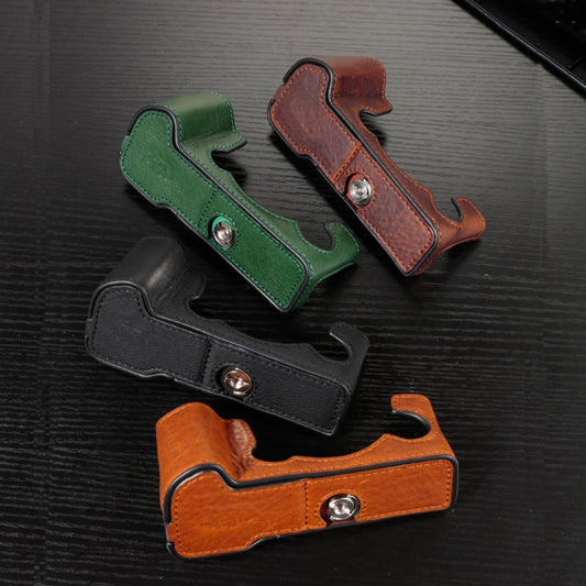 For FUJIFILM X-T5 Camera Cowhide Bag Anti-scratch Protective Case Base Cover(Green) by bashfashion