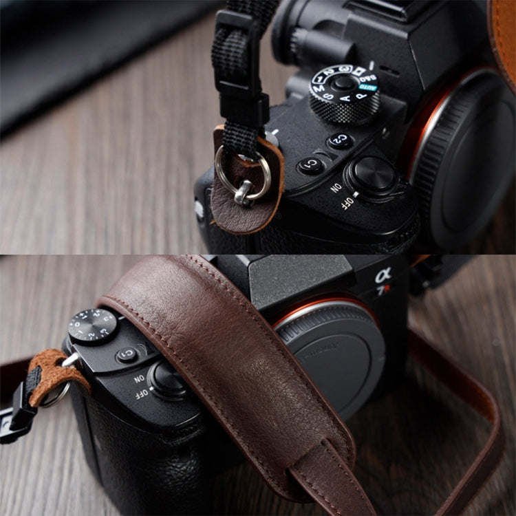 Outdoor Photography Cowhide Leather Camera Shoulder Hanging Neck Winding Strap, Spec: Split Leather (Coffee) by bashfashion