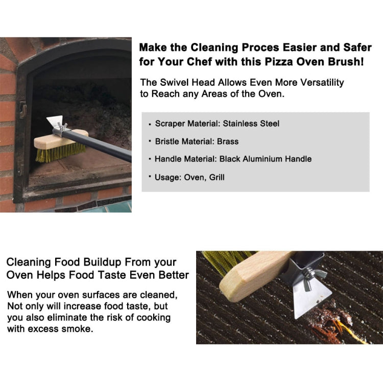 Thickened Oven Brush Home Transfer Shovel Oven Brush(40cm Alloy Handle) by bashfashion