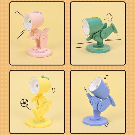 Mini Table Lamp Desktop DIY Ornaments Folding Night Light(Dinosaur Green) by bashfashion