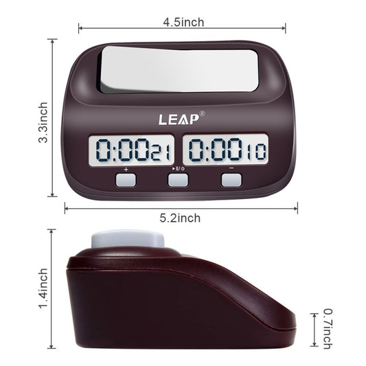 LEAP PQ9907S Chess Clock International Chess Go Clock(Wine Red) by LEAP