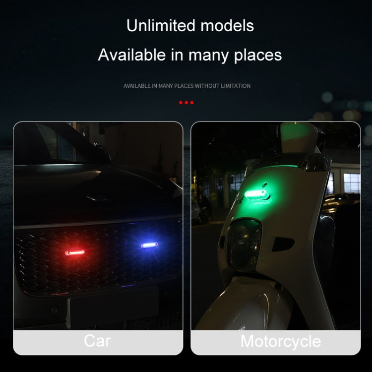 Motorcycle Electric Car Anti-Rear Collision Solar Strobe Warning Light, Specification: Blue Light by bashfashion
