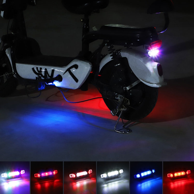 Motorcycle Bicycle Charging Strobe Decorative Warning Tail Light(Red White Light) by bashfashion
