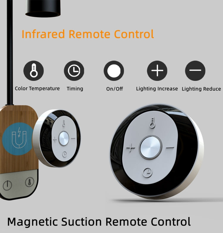 2700-6500K LED Bedside Table Lamp Eye Protection Magnetic Suction Night Light Wall Lamp(White) by bashfashion