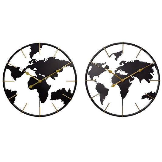 0818 3D Stereo World Map Art Wall Decoration Clock Round Wall Clock(Style 2) by bashfashion