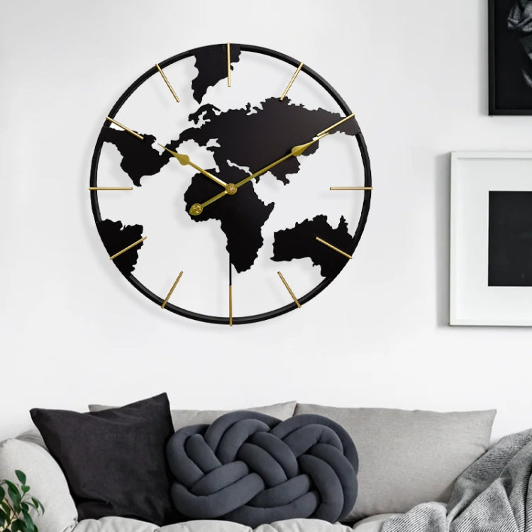 0818 3D Stereo World Map Art Wall Decoration Clock Round Wall Clock(Style 2) by bashfashion