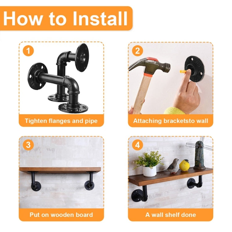 Wrought Iron Hanging Potted Plant Wall Shelf Water Pipe Shelf 7x7cm by bashfashion