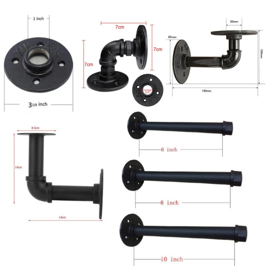 Wrought Iron Hanging Potted Plant Wall Shelf Water Pipe Shelf 6inch by bashfashion