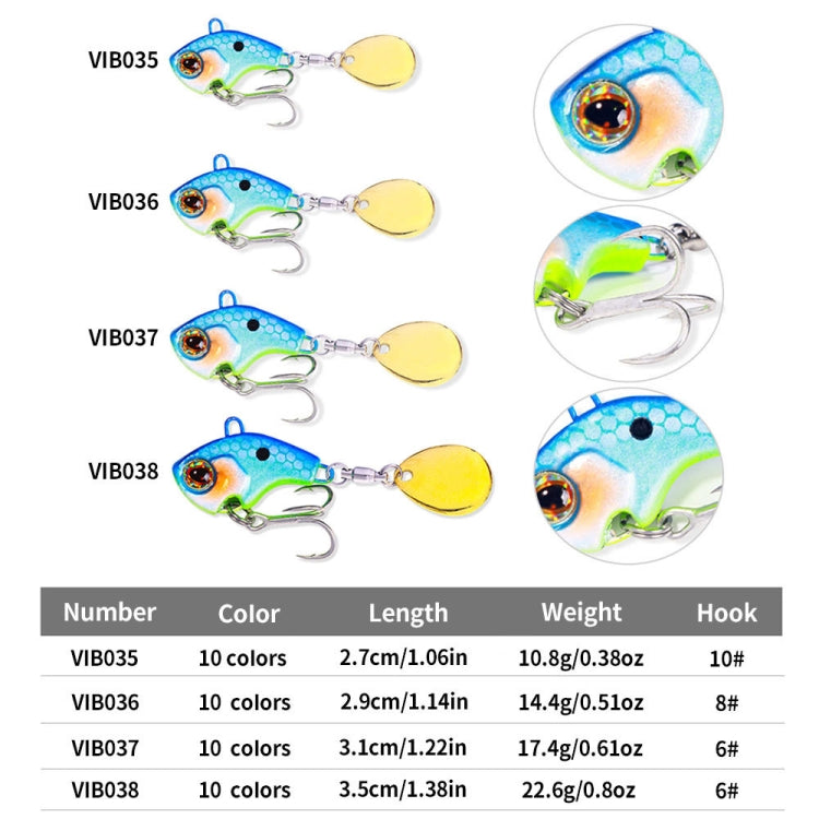 HENGJIA VIB035 Small Whirlwind Sequins Fake Bait Sinking Water VIB Lure, Size: 16g(7) by HENGJIA