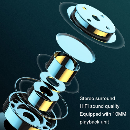 M-800 Left and Right Rotation Business Stereo Bluetooth Earphone(Blue) by bashfashion