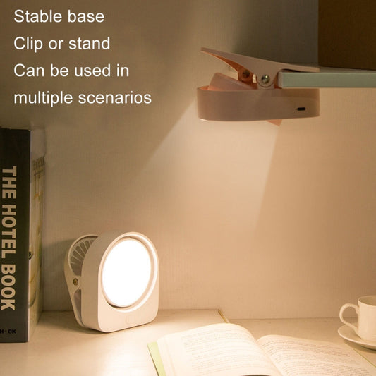 Eye-care Study Desk Lamp Dormitory Bedside Reading Rechargeable Clip-On Night Lamp(White) by bashfashion