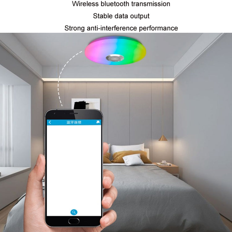 Remote Control Bluetooth LED Ceiling Lamp RGB Music Rhythm Color Changing Lamp, Dimensions: 33cm by bashfashion