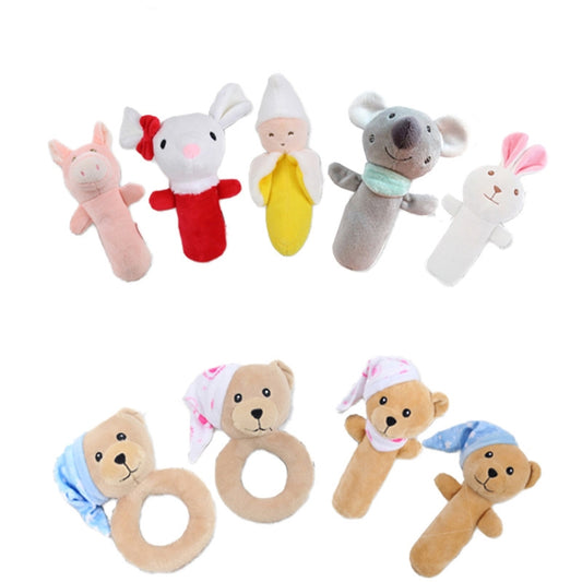 Baby Hand Rattles Toys Hand Grip Stick Newborn Soothing Toys,Style: Monkey by bashfashion