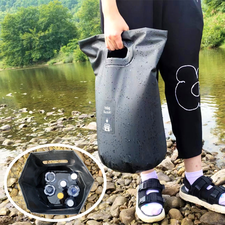 Outdoor Folding Bucket Convenient Camping Picnic Fishing Barrel, Capacity: 15L by bashfashion