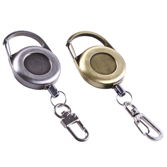 Outdoor Mountaineering Metal Easy-to-pull Retractable Key Chain(Metal Color) by bashfashion