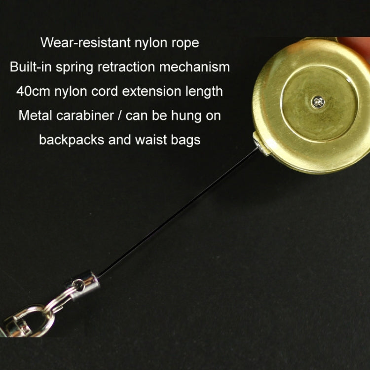 Outdoor Mountaineering Metal Easy-to-pull Retractable Key Chain(Metal Color) by bashfashion