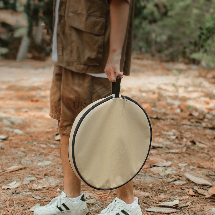 Outdoor Aluminum Alloy Folding Small Round Table Portable Liftable Camping Table, Color: Wood Color by bashfashion