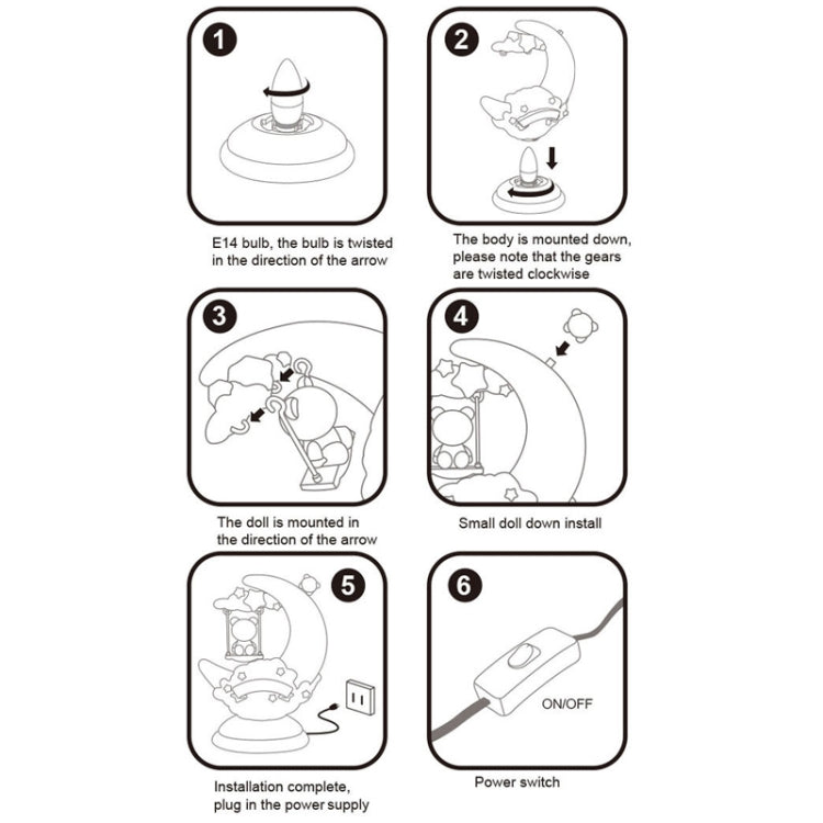 GOELONG Cartoon Moon Table Lamp Children Room Animal Night Light, Plug: EU Plug(Frog) by bashfashion