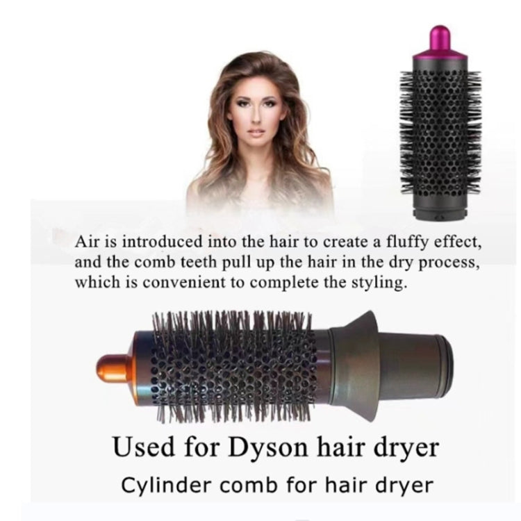 For Dyson Airwrap Cylinder Comb Hair Dryer Curling Attachment(Black Red) by bashfashion