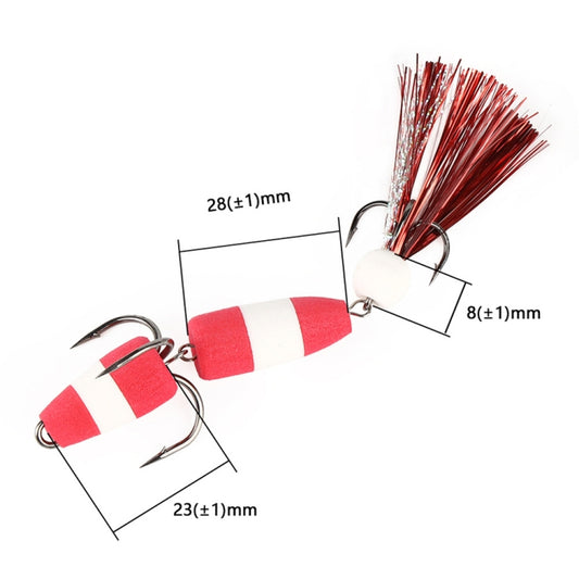 W.P.E PMG-M Foam Hook Soft Worm Bait Three Anchor Hook Fake Lures, Size: M(39) by W.P.E