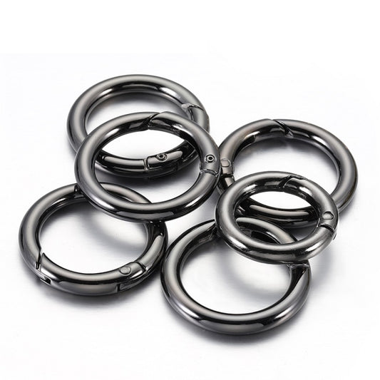 20pcs Zinc Alloy Spring Ring Metal Open Bag Webbing Keychain, Specification: 1 inch Black by bashfashion