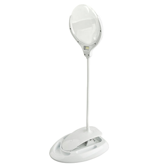 TS-9006 2.25X/5X USB Rechargeable Two-gears Brightness LED Light Desk Magnifier by bashfashion