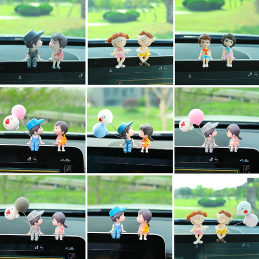 Car Ornament Ornament Lovely Kissing Couple Doll, Color: Reading+Balloon by bashfashion