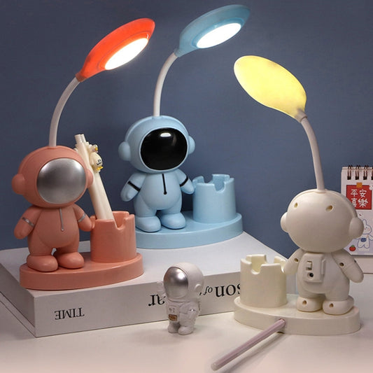 T509 Astronaut Pen Holder Desk Lamp with Pencil Sharpener Function(Blue) by bashfashion