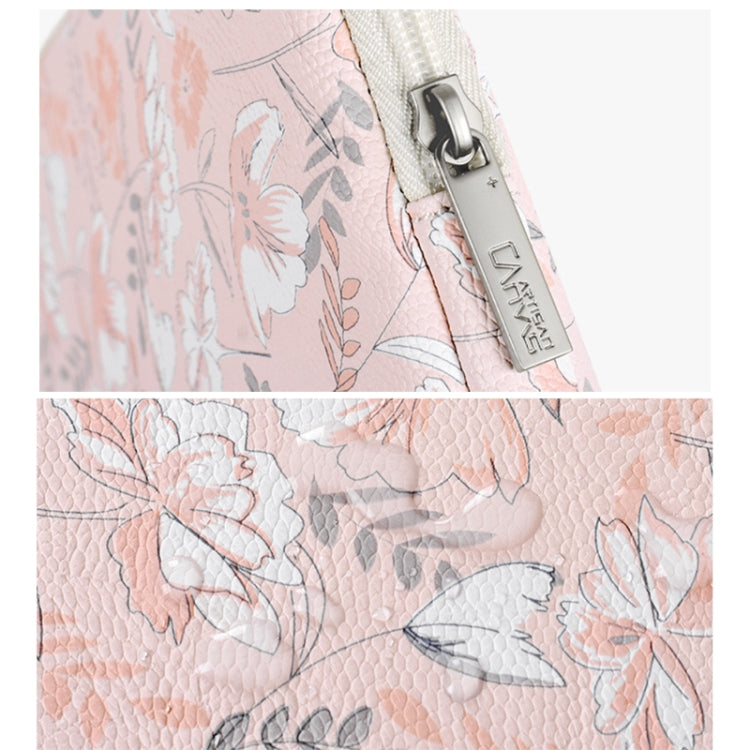 G4-01 11 Inch Laptop Liner Bag PU Leather Printing Waterproof Protective Cover(Light Pink) by bashfashion