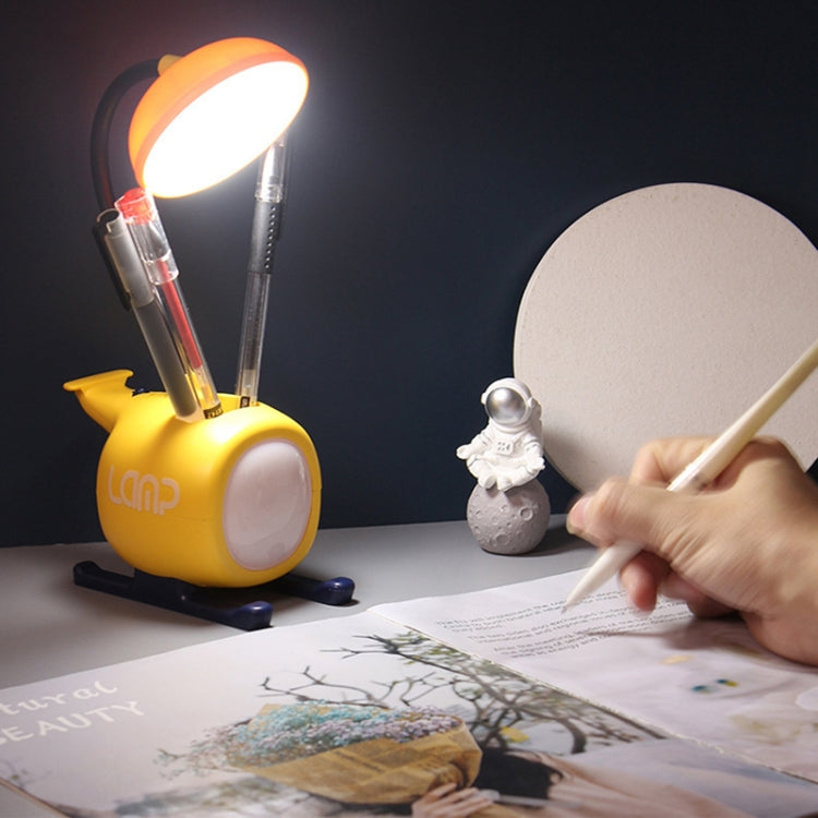 L-220902 LED Cartoon Airplane Rechargeable Eye Protection Learning Desk Lamp(Yellow) by bashfashion