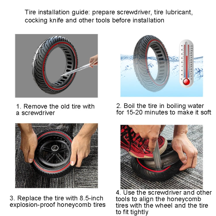 Electric Scooter 8.5 inch Honeycomb Solid Tire For Xiaomi M365/M365 Pro /1S/Pro2/Essential(Blue) by bashfashion