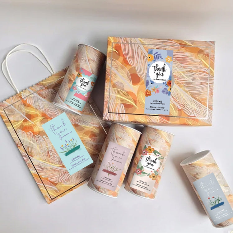 Floral Thank You Label Sticker Handicraft Decoration Small Gift Sticker(K-157) by bashfashion