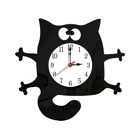 CC040 Children Cartoon Quiet Hanging Clock Home Decoration Simple Clocks(Black) by bashfashion