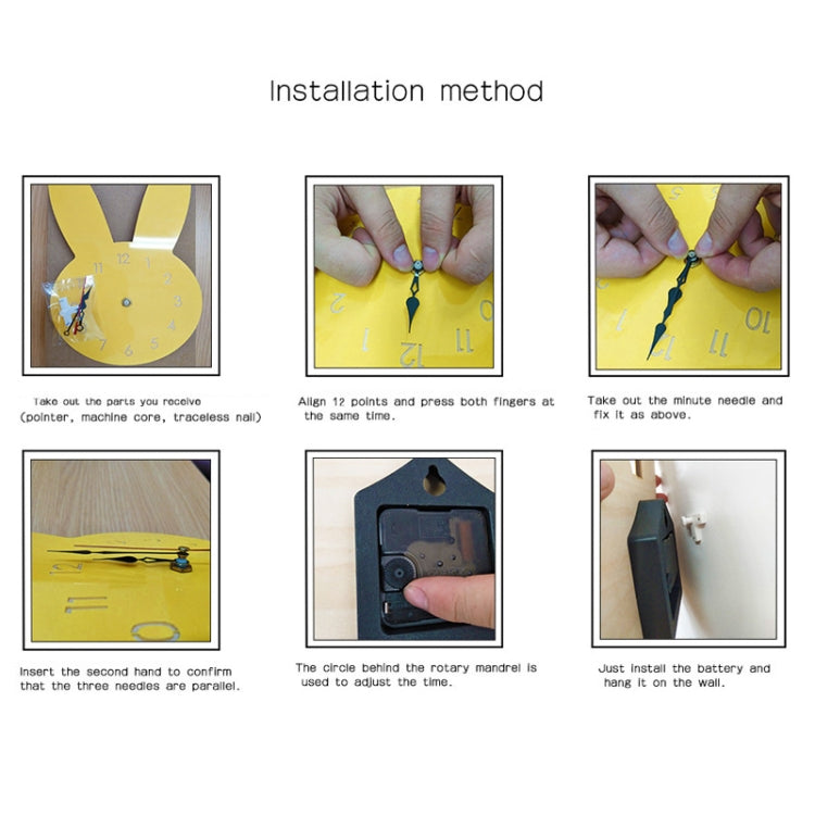 CC040 Children Cartoon Quiet Hanging Clock Home Decoration Simple Clocks(Black) by bashfashion