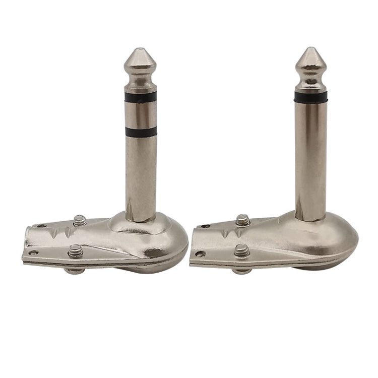 10pcs 6.35mm Right Angle Guitar Plug Audio Microphone Amplifier Connector, Specification: Mono by bashfashion
