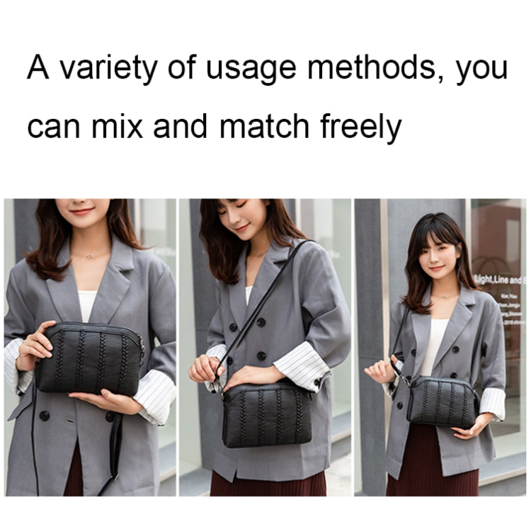 XY1101 Multifunctional Double Layer Ladies Woven Handbag Phone Single-shoulder Bag(Woven) by bashfashion