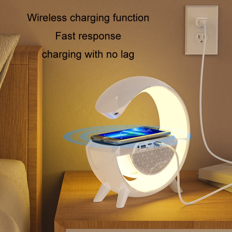 DH001 Smart Wireless Charging Ambient Light Bluetooth Speaker(White) by bashfashion