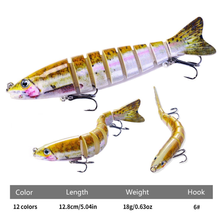 HENGJIA JM064 Multi-section Fish Minnow Bionic Fake Lures Sea Fishing Sinking Lures, Size: 12.8cm 18g(2) by HENGJIA