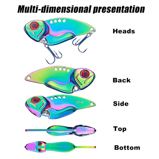 HENGJIA Metal VIB Micro-Bait Sequin Full Swimming Layer Fake Bait, Specification: 3g(Without Fish Scale) by HENGJIA