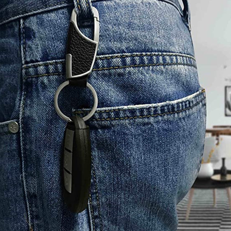 3pcs Men Car PU+Metal Keychain Waist Hanging Key Ring(2.3x9cm) by bashfashion