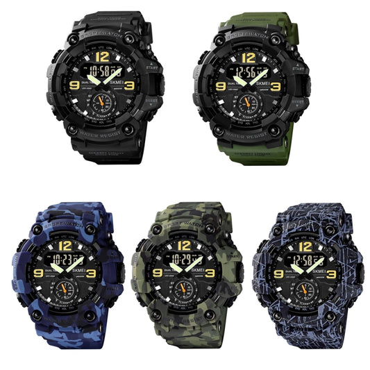 SKMEI 1637 Sports Digital Display Outdoor Shockproof Plastic Large Dial Men Watch, Color: Blue Camouflage by SKMEI