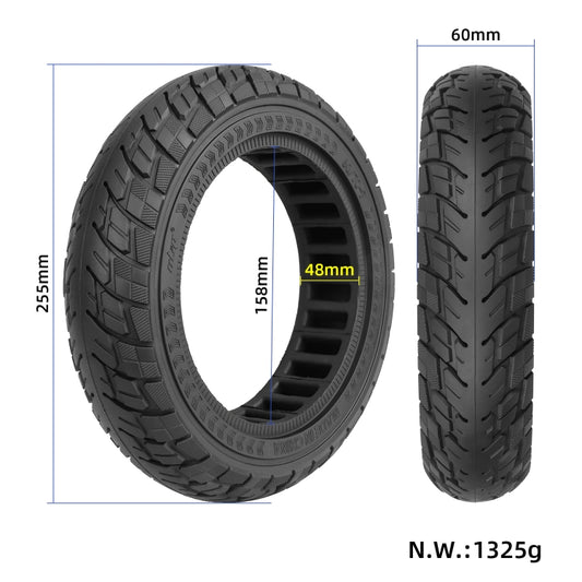 For Ninebot Max G30 10 X 2.5 Inch (60/70-6.5) Scooter Solid Rubber Tire Black by bashfashion