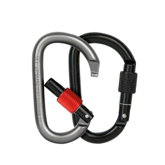 Xinda 25kN Climbing Carabiner Aluminum Alloy D-Shape Screw Gates Lock(Black) by XINDA