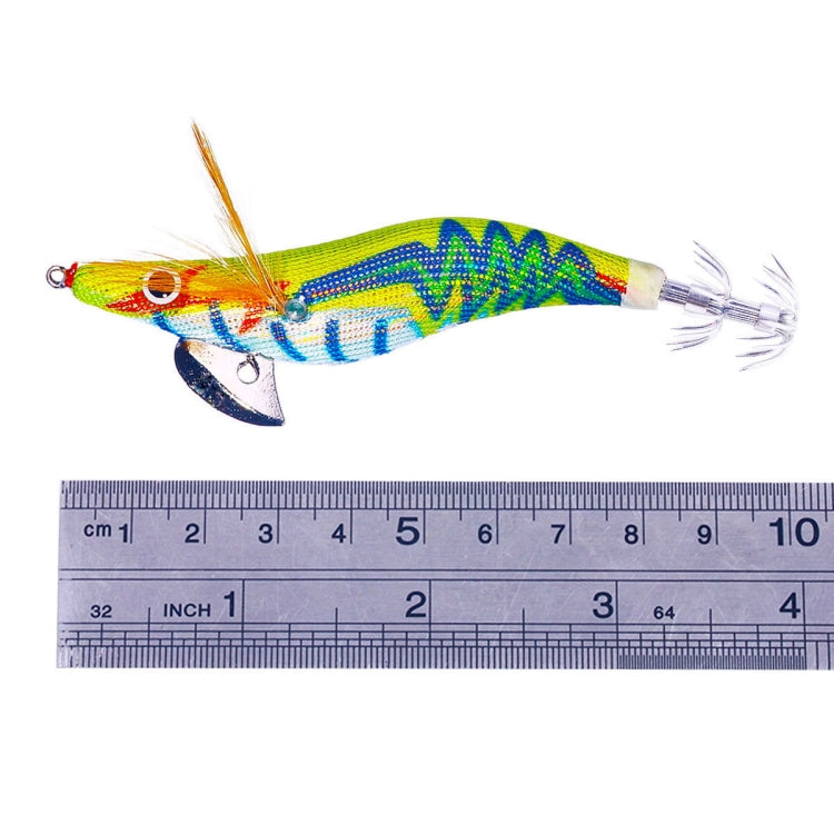 HENGJIA SJ037 Luminous Electroplated Flash Wooden Shrimp Squid Lures(Yellow) by bashfashion
