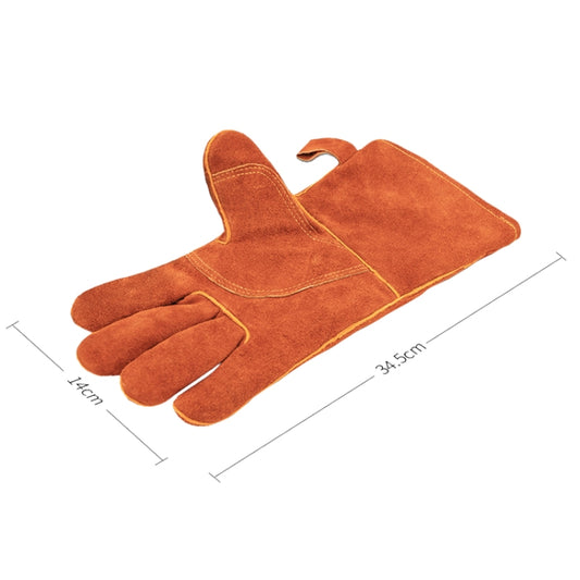 A2416 Cowhide High Temperature Resistant Welding Flame Retardant Anti-slip Insulation Gloves by bashfashion