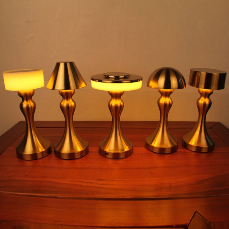 Retro Bar USB Rechargeable Metal Touch Desk Lamp, Specification: Gold(A Model) by bashfashion