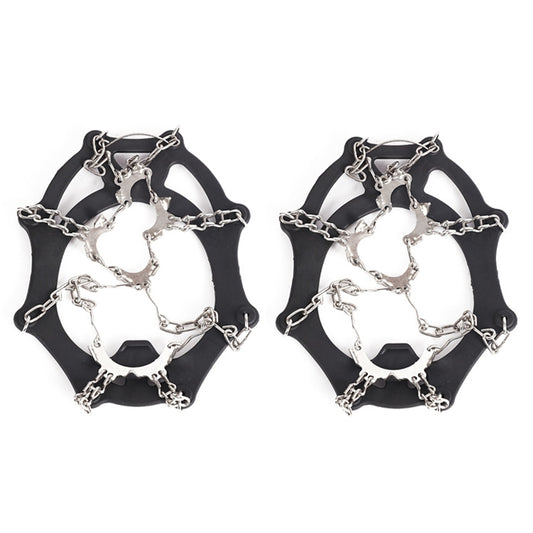 F11-1 11 Teeth 201 Stainless Steel Outdoor Snow and Ice Mountaineering Non-slip Shoes Cover(M Black) by bashfashion