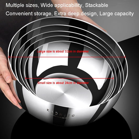 Kacheeg 316 Stainless Steel Basin Food Grade Thickened Kitchen Kneading Basin, Size: 28cm by Kacheeg